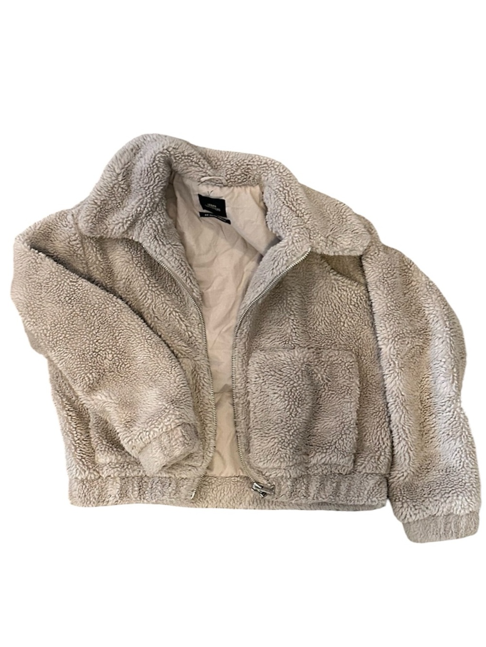 Urban Outfitters Plush Sherpa Jacket in Light Beige